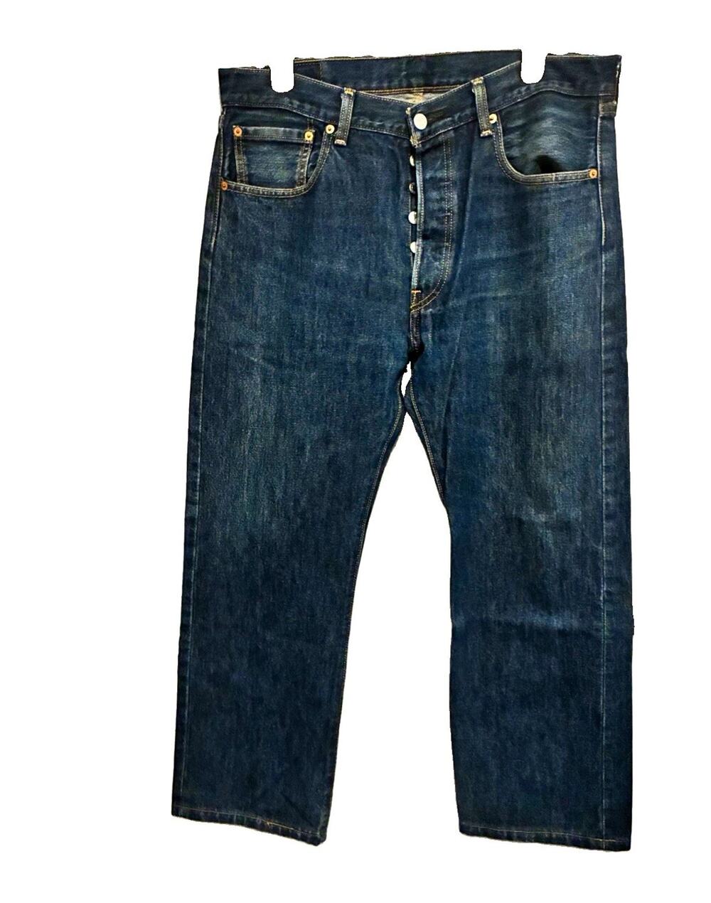 Vintage Levi's 501 Jeans Men W34 L30 Blue Denim Button Fly Straight Leg 2003 y2k